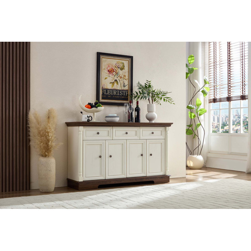 Buffet bahut, Noyer/blanc