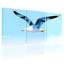 «Seagull Soaring Sky Blue Wings», ensemble de 3 reproductions d'art sur toile-70865534