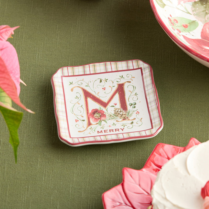 Ensemble de 4 assiettes canapées des Fêtes - Blooming