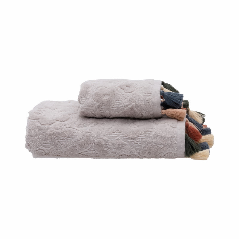 Ahmora Midweight Jacquard Washcloth, Beige