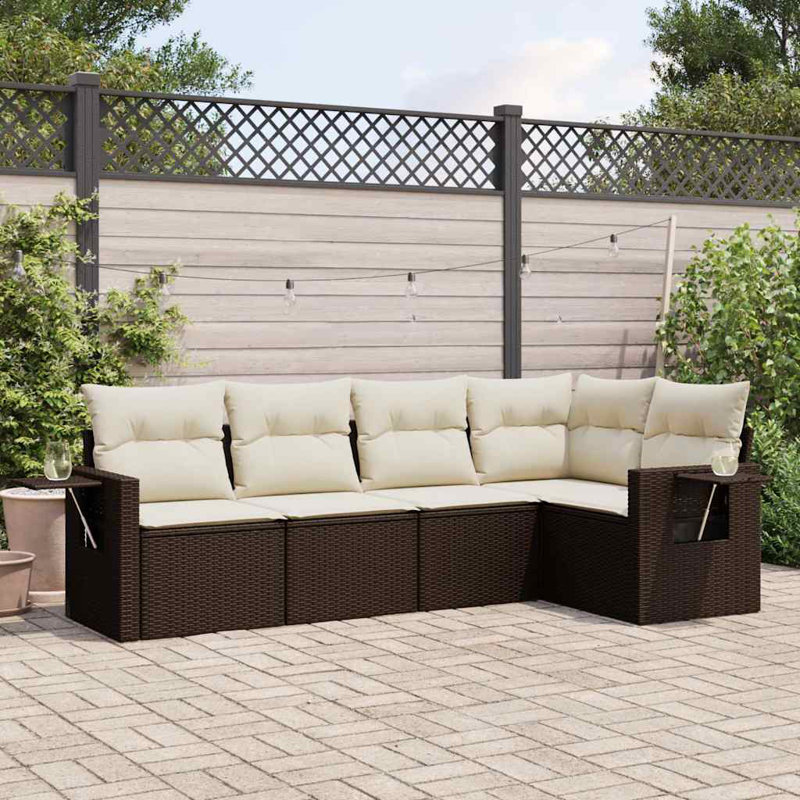 Ensemble de canapé de jardin Vidaxl, Brun