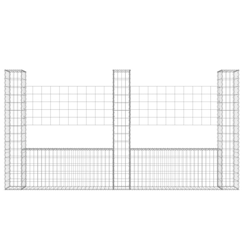 U-Shape Gabion Basket with 4 Posts Iron 2.6m x 1.5m