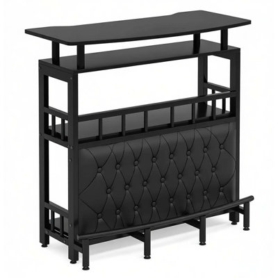 Bar moderne et chic avec plateau incurvé et rangement spacieux, idéal pour le divertissement à domicile et la table de conversation
