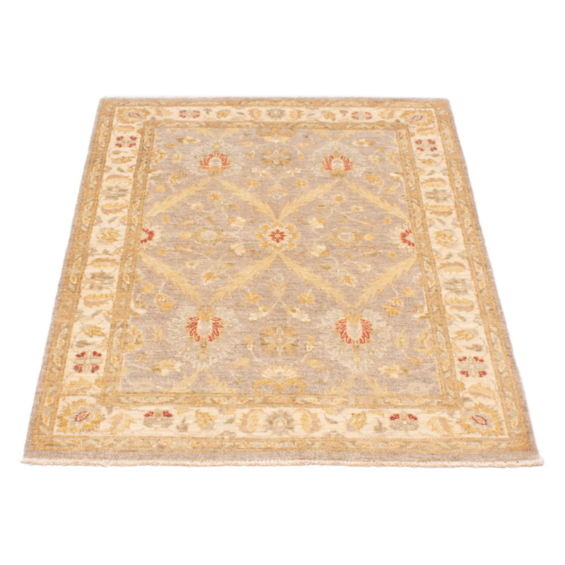 Tapis unique en laine noué à la main gris / beige nouvel âge 4 pi 1 po x 6 pi 1 po Fairbourne