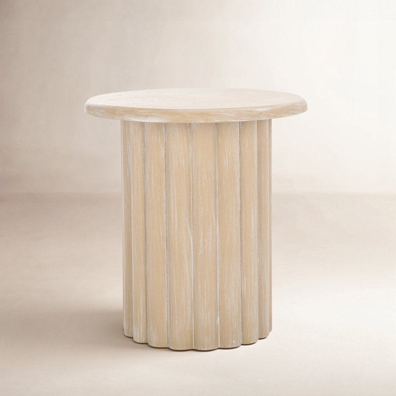 Monka End Table, Bleached White