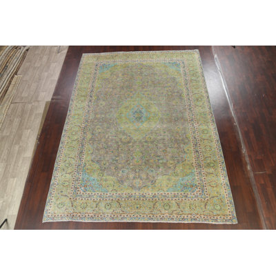 One-of-a-Kind 9'5" X 12'10" 1960s Wool Area Rug in Brown