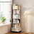 6 Tier Rotating Bookshelf, 360° Display Round Spinning Bookshelf With Wheels And Drawer, Space-Saving, Small Space Rotating Bookshelf Tower For Bedroom, Living Room, Home, Office, Warm White-482248806-482248805