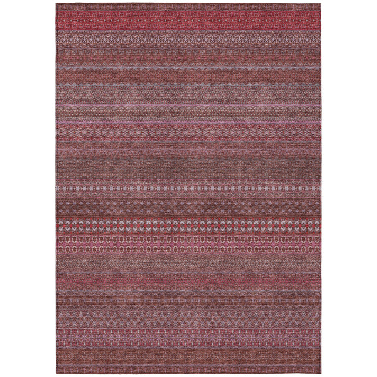 Kinslee Washable Striped Indoor / Outdoor Rug