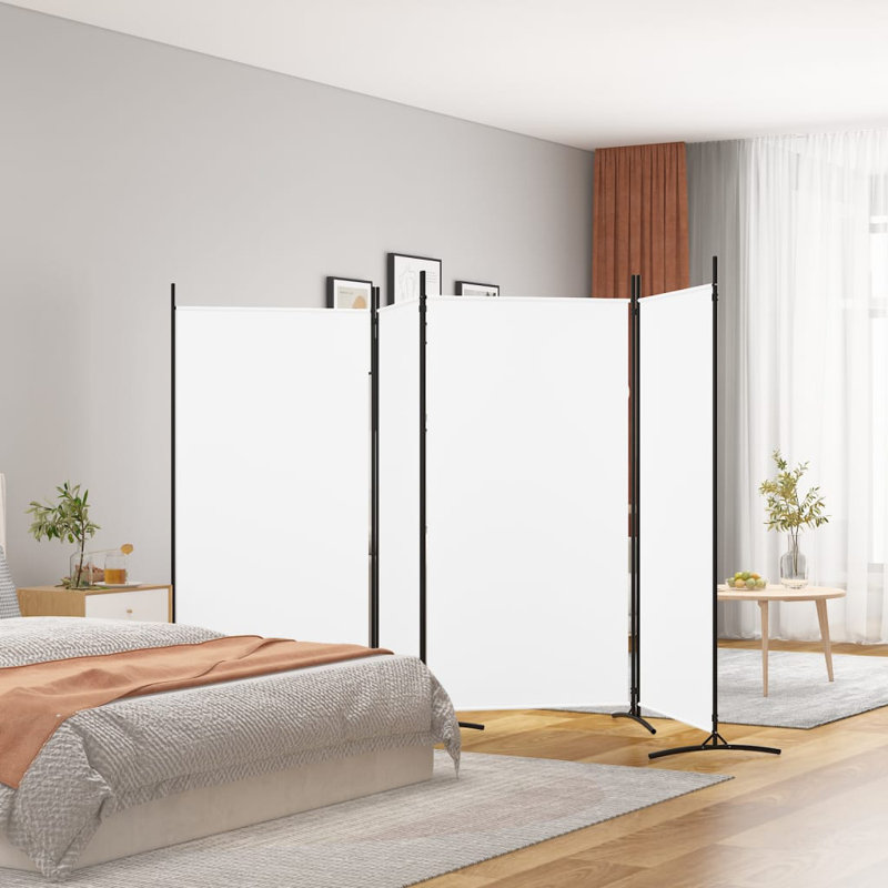 Abdisamad 3 Panel Room Divider, White, 4, 180cm H x 346cm W