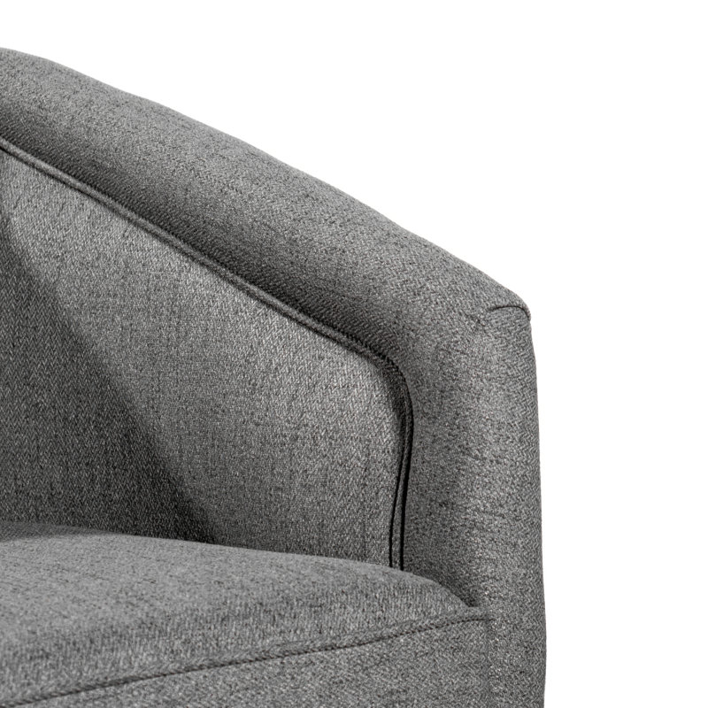 Fauteuil d'appoint rembourré de style club traditionnel avec base en métal pivotante à 360 °, Bois rouge