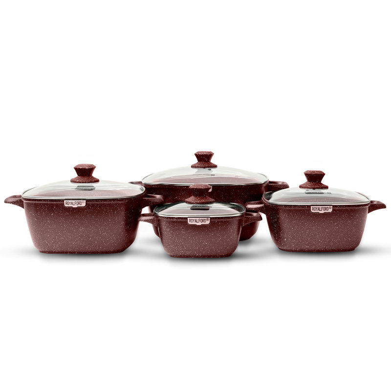 4 - Piece Non-Stick Aluminum Cookware Set, Red