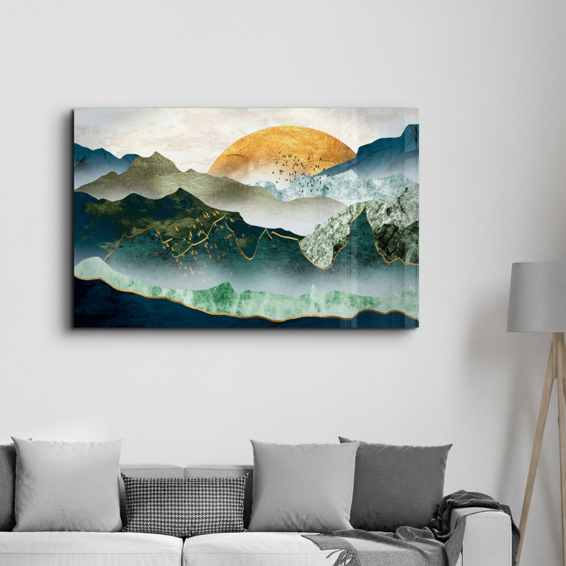 Peinture murale élégante en verre trempé 18,1 po x 28,3 po | 100% verre trempé, épaisseur: 0,16 pouce | Imprimé UV pour des couleurs éclatantes et une durabilité | Parfait pour la décoration intérieure et l'esthétique moderne