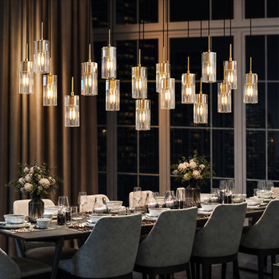 Modern Glam Cascading Rectangle Crystal Chandelier