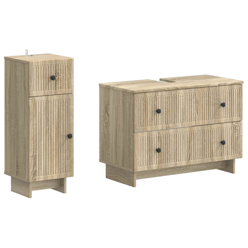 Bathroom Storage Furniture Set, Sonoma Oak