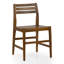 Ensemble de 2 chaises de salle à manger d'intérieur / extérieur en teck brun avec siège et dossier à lattes Blas-669296192