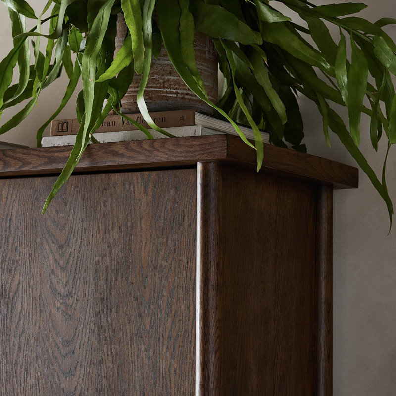Renaud 3-Door Cabinet-Dark Toasted Oak, Brown
