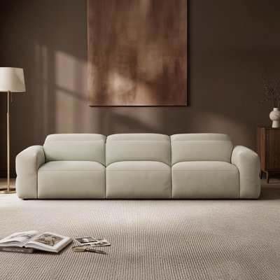 125.2'' Soft Seat Power Reclining Sofa With Zero Wall Design And 100% Polyester Fabric