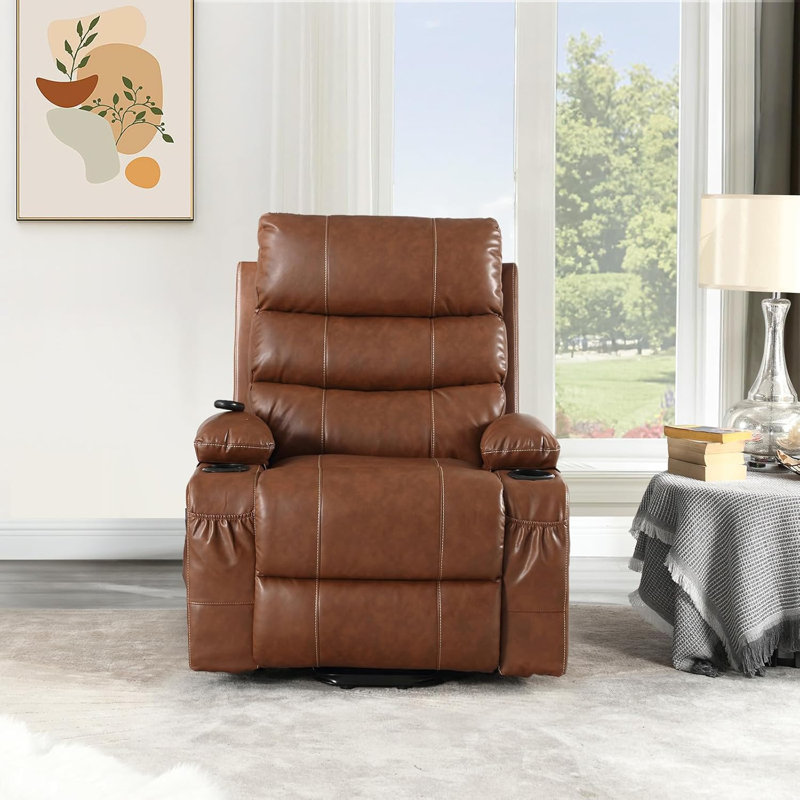 Fauteuil inclinable électrique avec massage et chaleur, Brun
