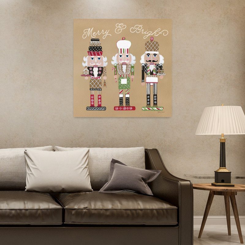 Festive Nutcrackers II, art contemporain abstrait, H 32 po x l 32 po