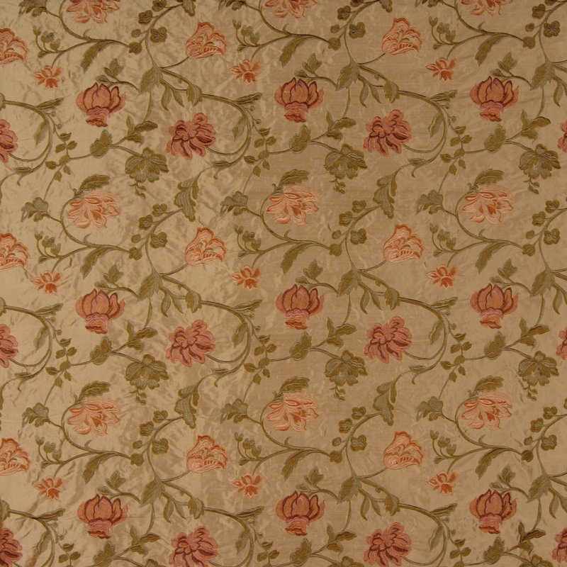 Tissu floral/feuillage Premier, Brun
