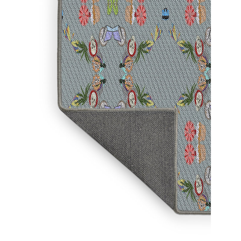 Tapis gris tissé à la machine, Rectangle 7 pi x 10 pi