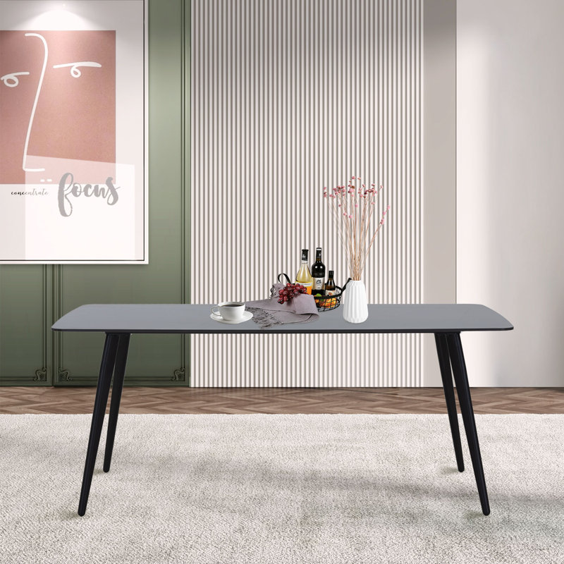 Rectangular Dining Table with Iron Base