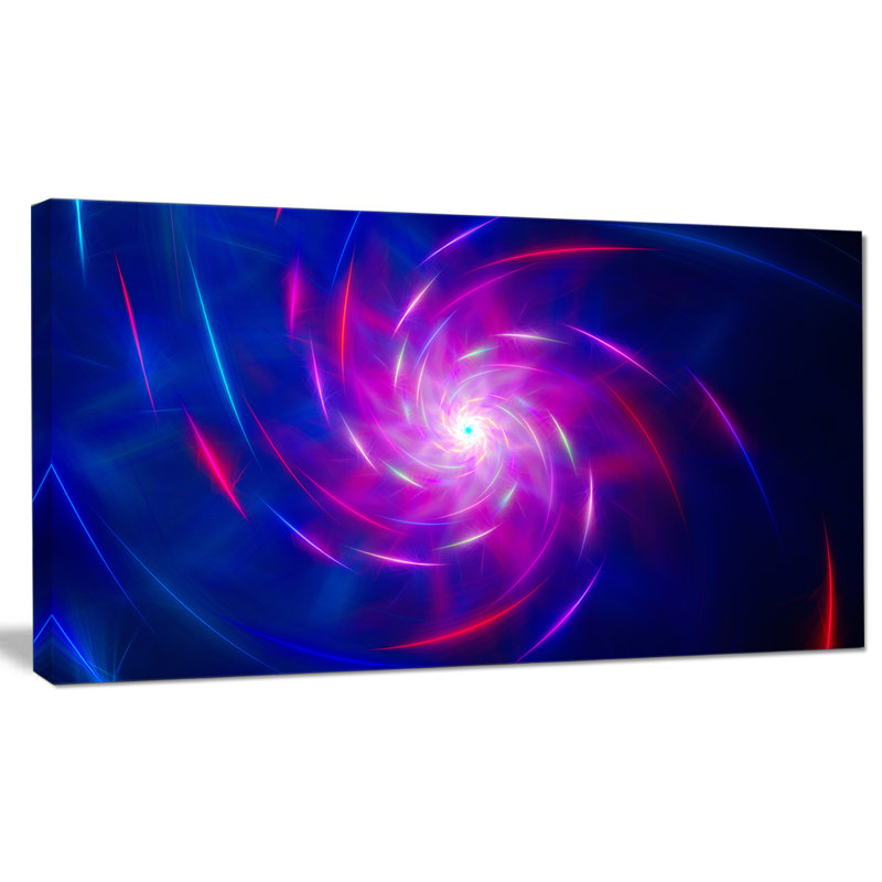 « blue tourbillon fractal spirales », reproduction d’impression sur toile tendue, H 16 po x l 32 po x P 1 po