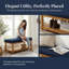 Charmant banc repose-pieds capitonné avec tablette de rangement - Mobilier d'appoint polyvalent pour la chambre à coucher, le vestibule et le salon-131633194
