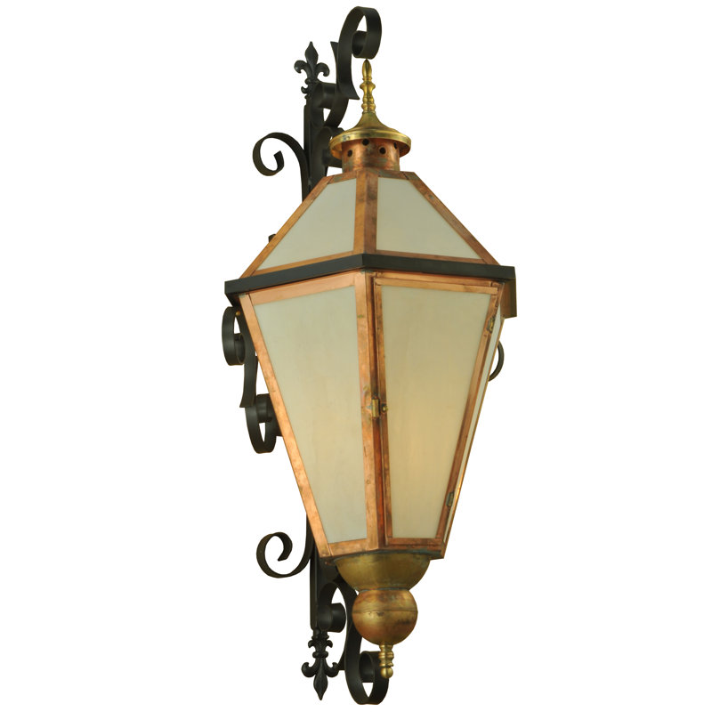 Millesime 43" Bronze and Copper Wall Sconce with White Glass