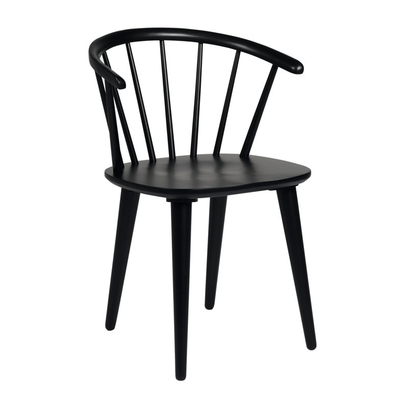 Baek 45cm H Solid Wood Windsor Back Side Chair, Black
