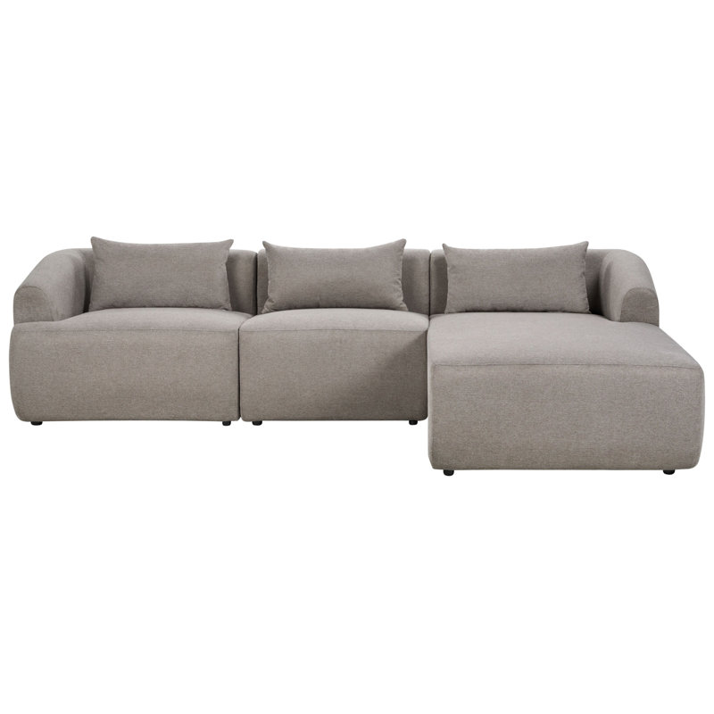 Anacleto 3 Seater Corner Sofa , Taupe, Left Hand Facing