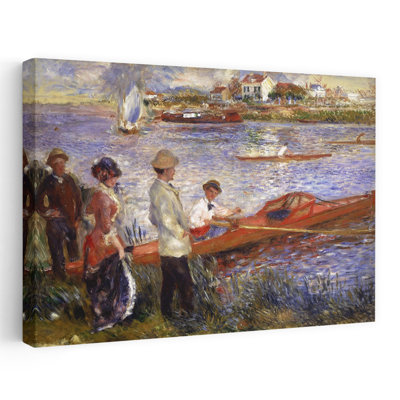 «Oarsmen At Chatou», 1879, reproduction d'art contemporain classique de style bord de mer violet