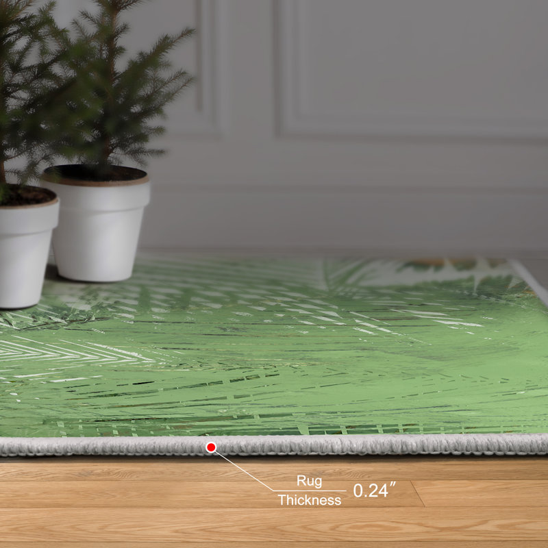 Tapis lavable Deco Organic Bouquet I, tissé à la machine, avec envers antidérapant