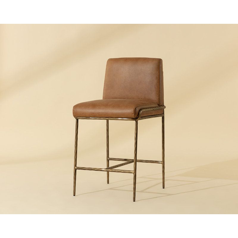 Lathan Upholstered Stool, Brown