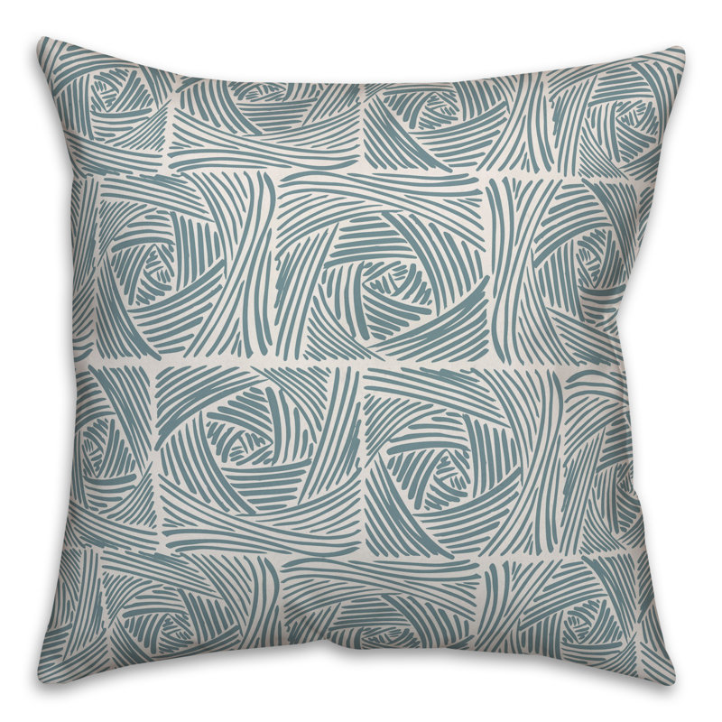  Coussin Square Roses, Bleu, 18 po x 18 po