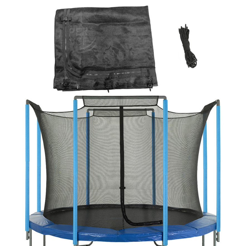 Filet d'enclos de trampoline Machrus Upper Bounce, convient aux cadres ronds de 13 pi utilisant 4 arches pour les manches