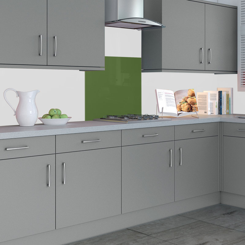 90cm W x 75cm L Glass Peel and Stick Panel, Darkgreen