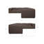 Canapé d'angle modulaire Form Classic L en cuir brun ardoise