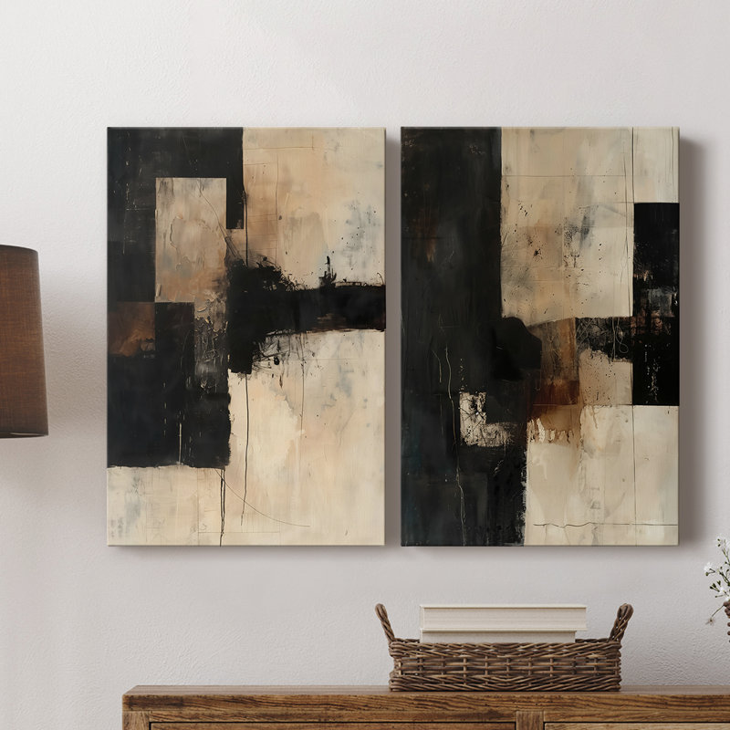 ABSTRACT Series CCGLXI - Toile tendue avec châssis de qualité supérieure - Prêt à être accroché, H 36 po x l 48 po
