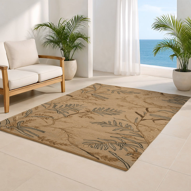 Tapis beige d'intérieur et d'extérieur Nature, Rectangle 4pi x 6 pi