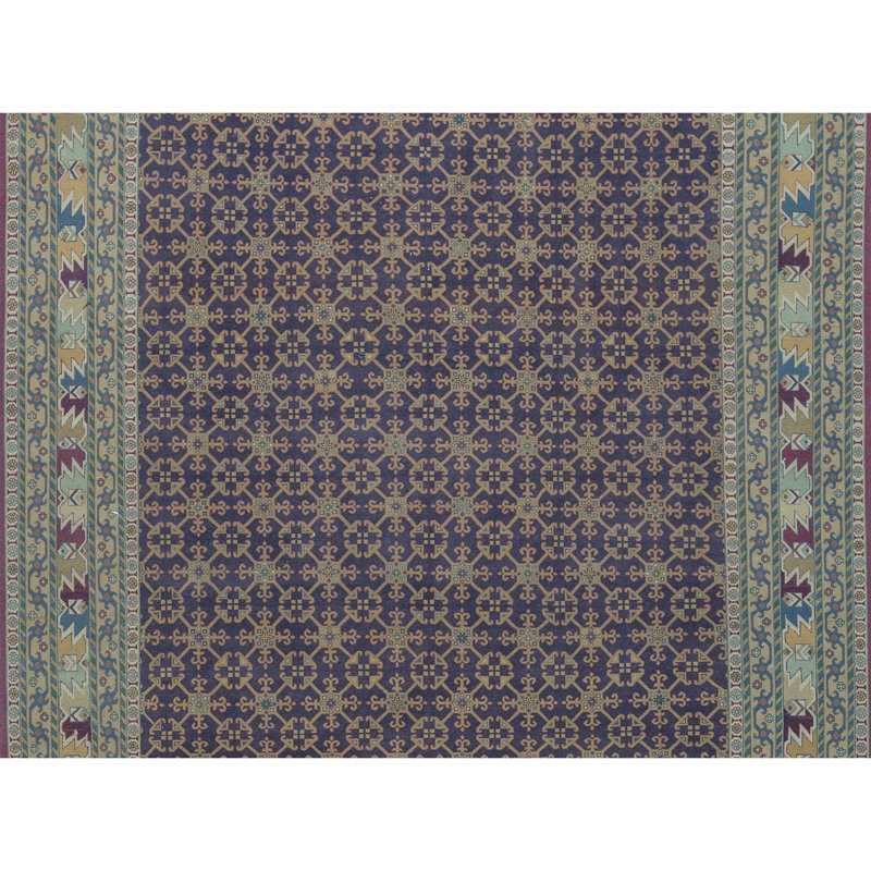 Wool Oriental Area Rug in Purple/Taupe
