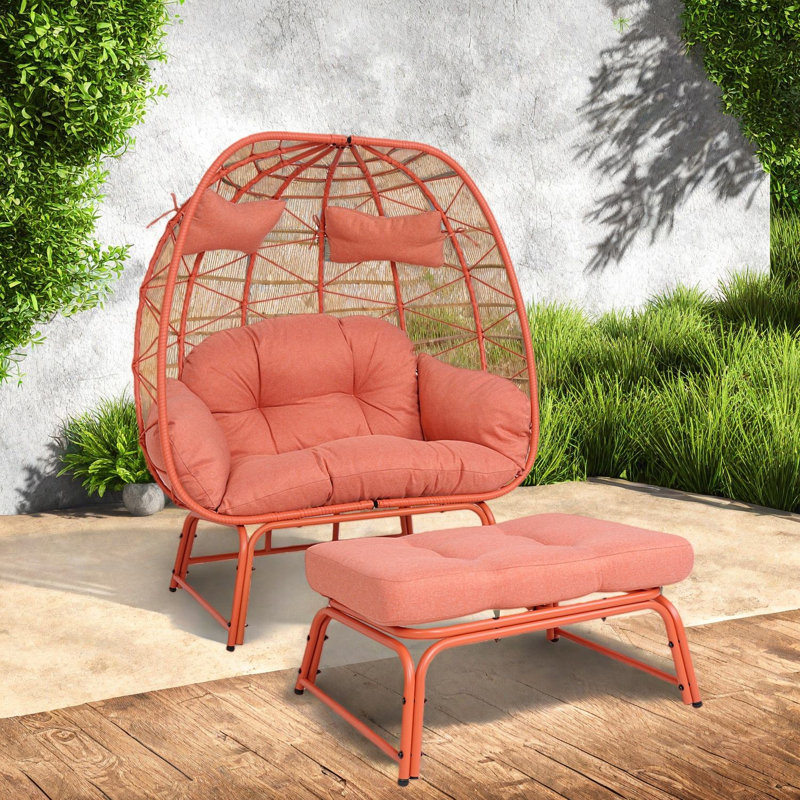 Fauteuils de patio personne, siège boho en rotin d'acier pour la maison de patio