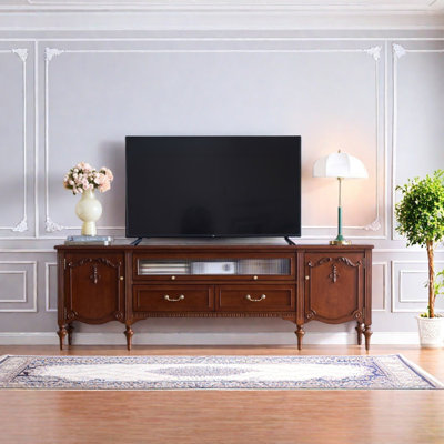 American style carved living room TV stand