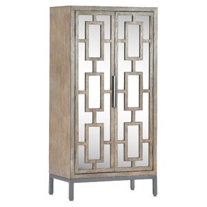 Tommy Hilfiger Hayworth Tall Accent Storage Cabinet with Mirrored Doors ...