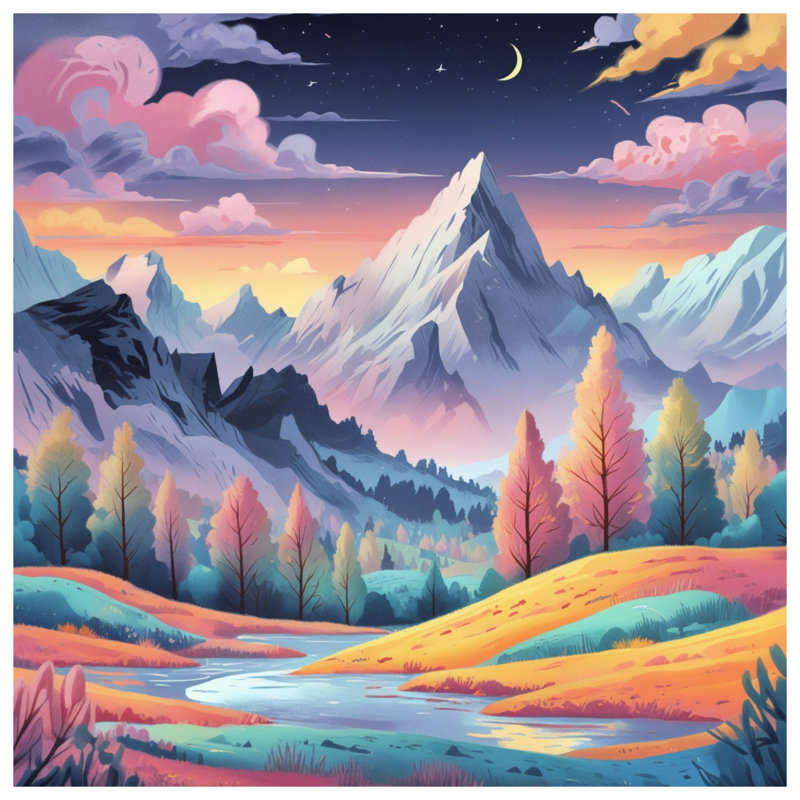 Mountain Landscape With River Duvet Covers, Twin