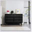 Commode double à six tiroirs de style vintage avec design biseauté et grand espace de rangement pour une organisation élégante de la chambre