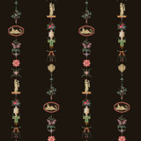 NeoClassical Stripe - Black Lacquer Wallpaper