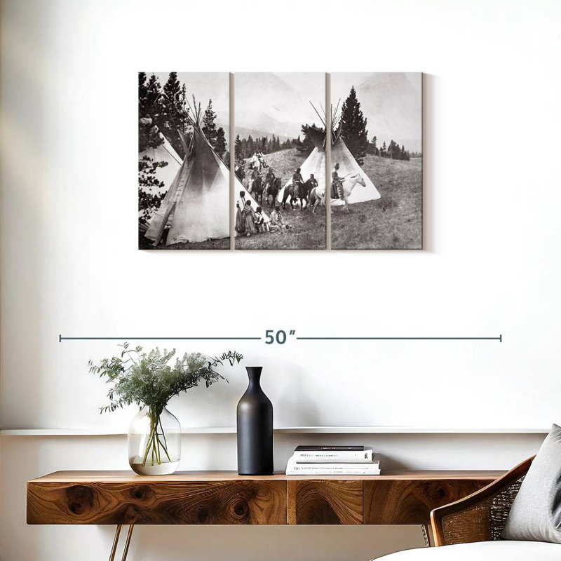 Native American Teepee Camp Montana, 20" H x 33" W
