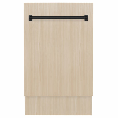 ZLINE Autograph 18 in. Tallac 3rd Rack Dishwasher Auto Door Open, 51dBa, Panel Ready, Black Handle