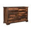 Commode double en bois massif à 6 tiroirs 60 po Chaliyah